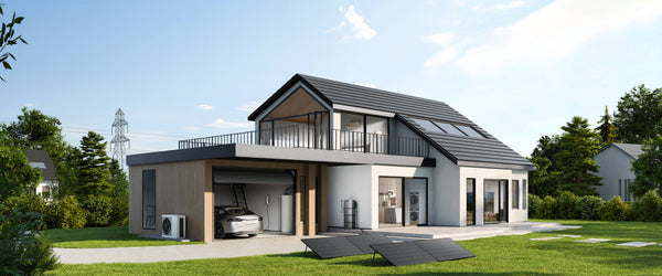 Scena przedstawiająca instalację Zendure SolarFlow 2400 Pro w domu jednorodzinnym