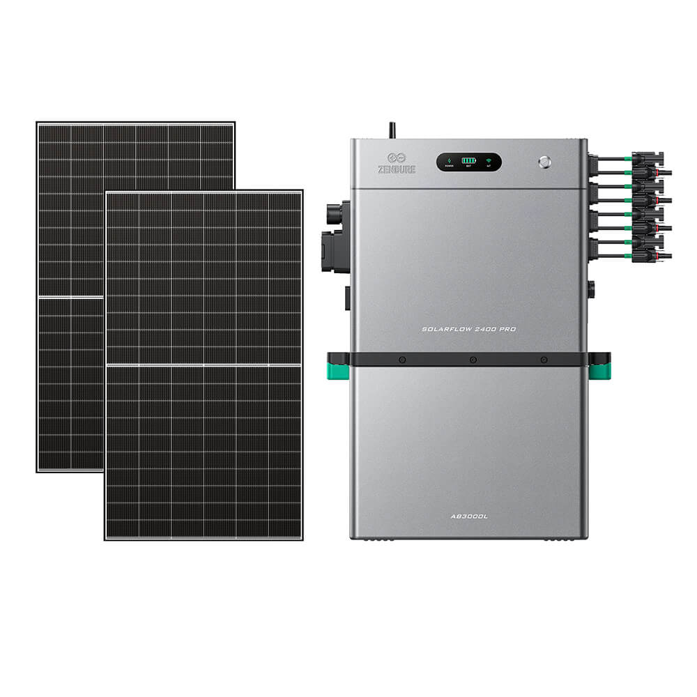 SolarFlow 2400 Pro avec une batterie additionnelle et deux panneaux 500W