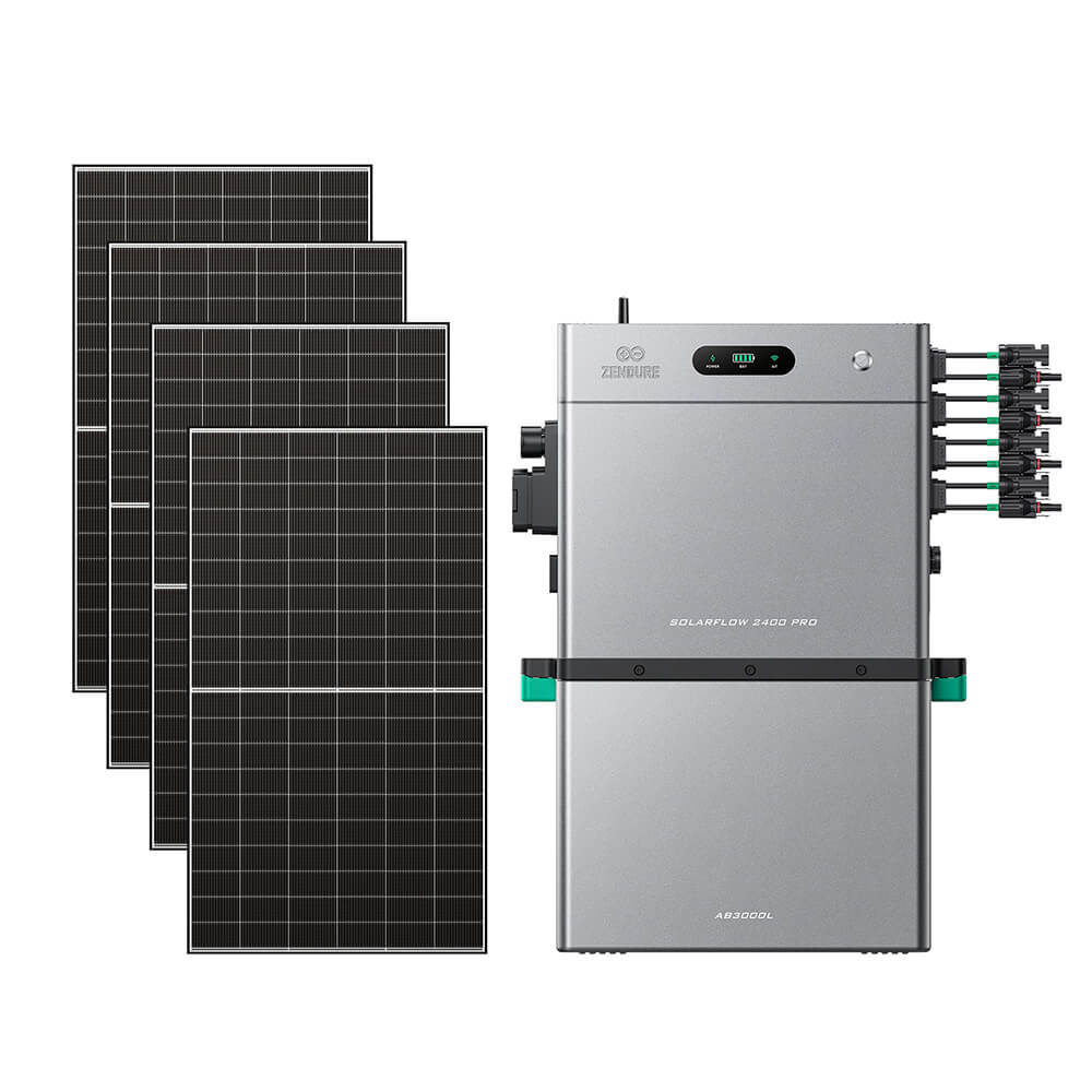 SolarFlow 2400 Pro avec une batterie additionnelle et quatre panneaux 500W