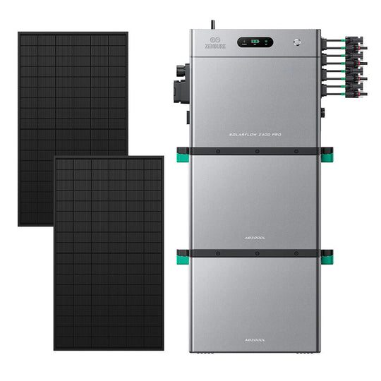 SolarFlow 2400 Pro avec deux batteries additionnelles et deux panneaux 450W