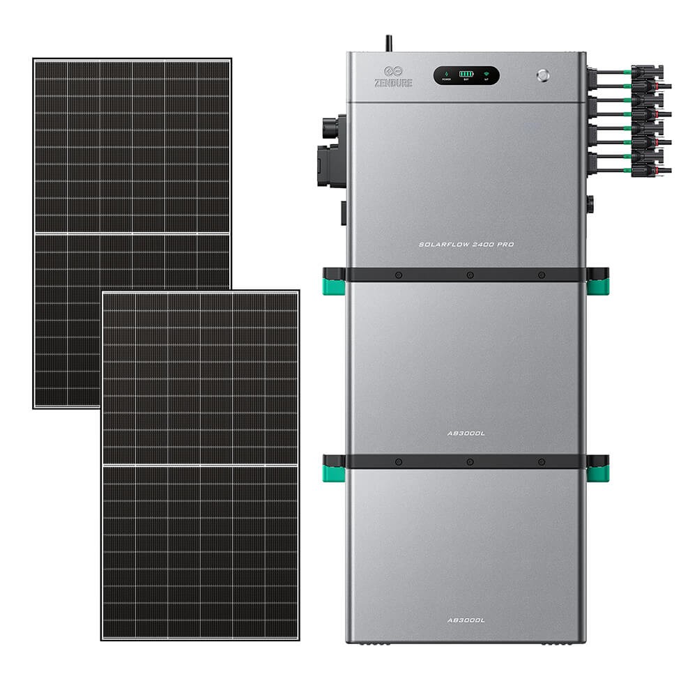 SolarFlow 2400 Pro avec deux batteries additionnelles et deux panneaux 500W
