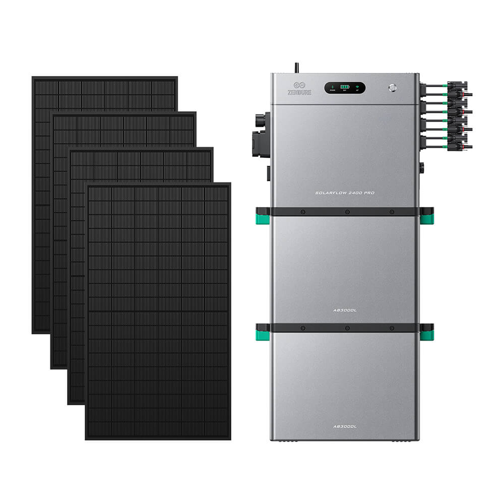 SolarFlow 2400 Pro avec deux batteries additionnelles et quatre panneaux 450W