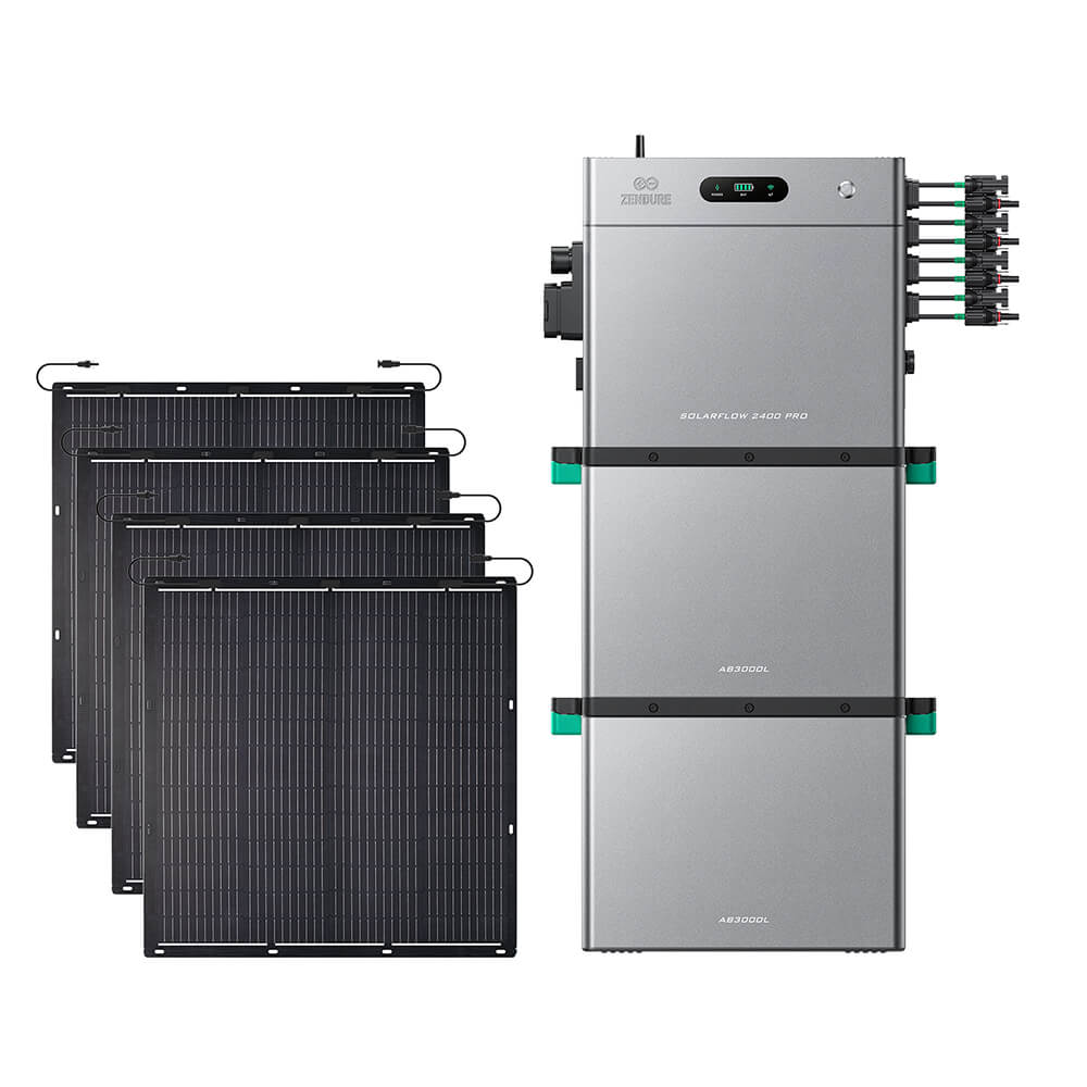 SolarFlow 2400 Pro avec deux batteries additionnelles et quatre panneaux 230W