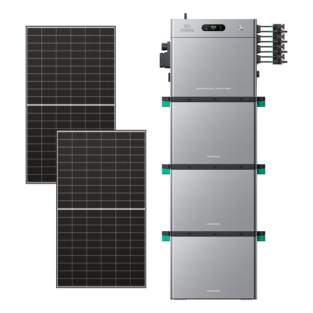 SolarFlow 2400 Pro avec trois batteries additionnelles et deux panneaux 500W