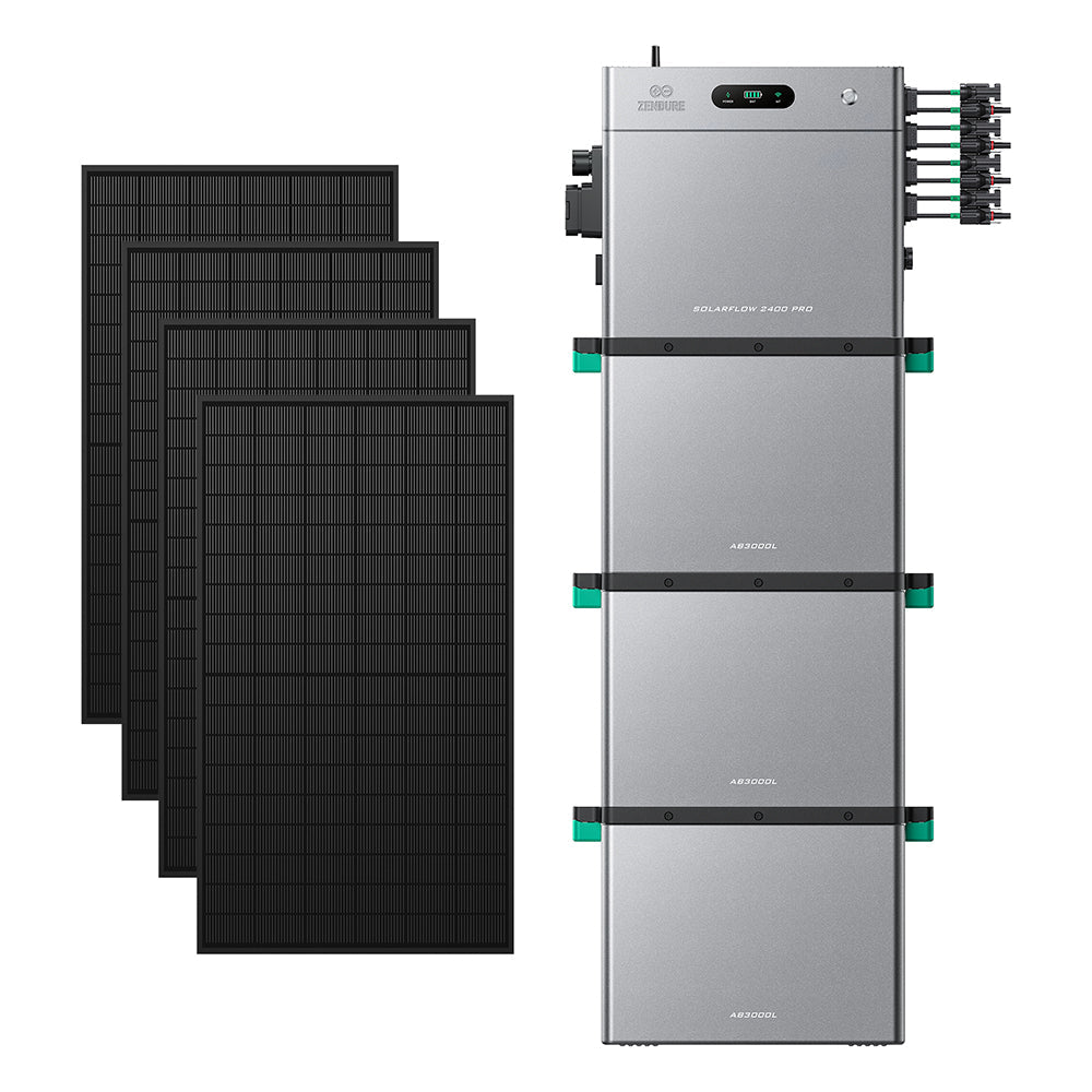 SolarFlow 2400 Pro avec trois batteries additionnelles et quatre panneaux 450W