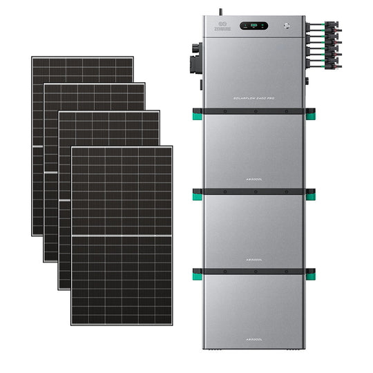 SolarFlow 2400 Pro avec trois batteries additionnelles et quatre panneaux 500W
