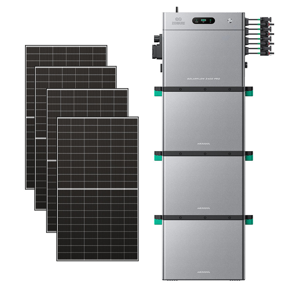 SolarFlow 2400 Pro avec trois batteries additionnelles et quatre panneaux 500W