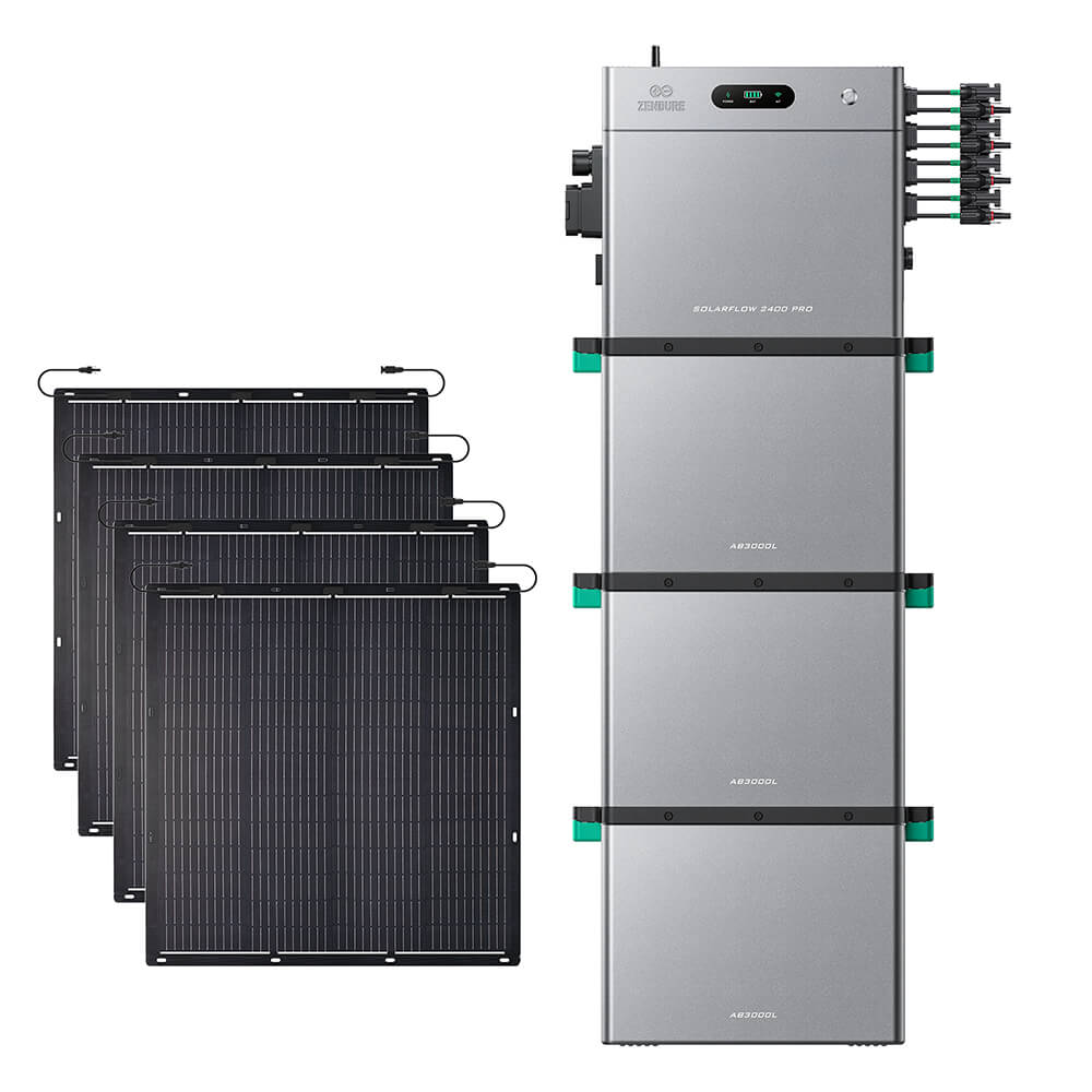 SolarFlow 2400 Pro avec trois batteries additionnelles et quatre panneaux 230W