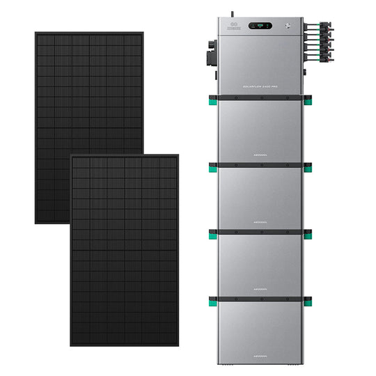 SolarFlow 2400 Pro avec quatre batteries additionnelles et deux panneaux 450W