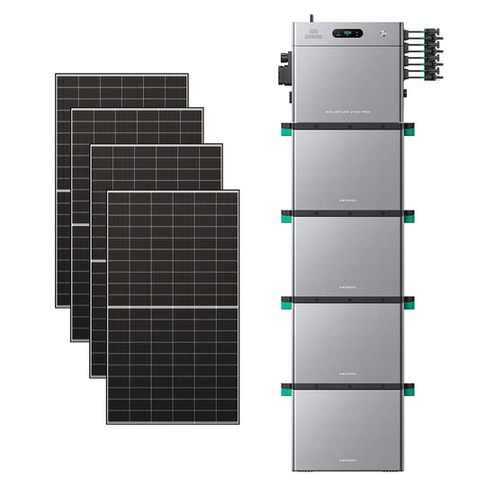 SolarFlow 2400 Pro avec quatre batteries additionnelles et quatre panneaux 500W