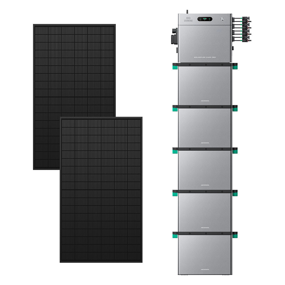 SolarFlow 2400 Pro avec cinq batteries additionnelles et deux panneaux 450W