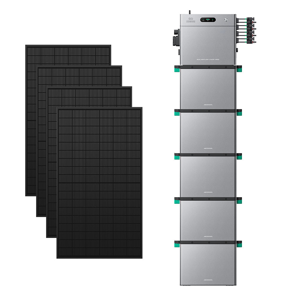 SolarFlow 2400 Pro avec cinq batteries additionnelles et quatre panneaux 450W