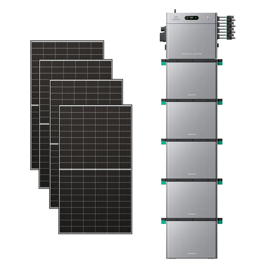 SolarFlow 2400 Pro avec cinq batteries additionnelles et quatre panneaux 500W